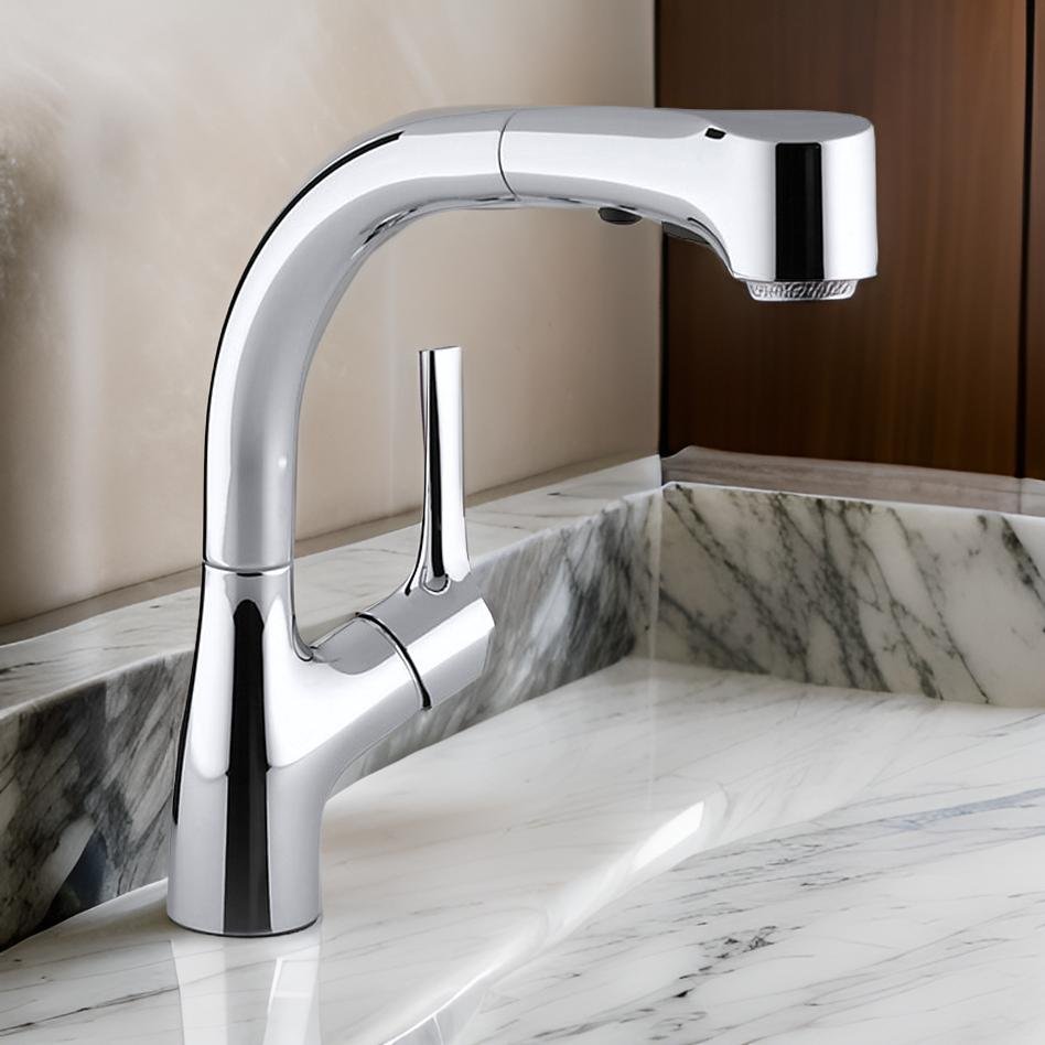 Elate Kitchen Sink Faucet In Vibrant Stainless Steel