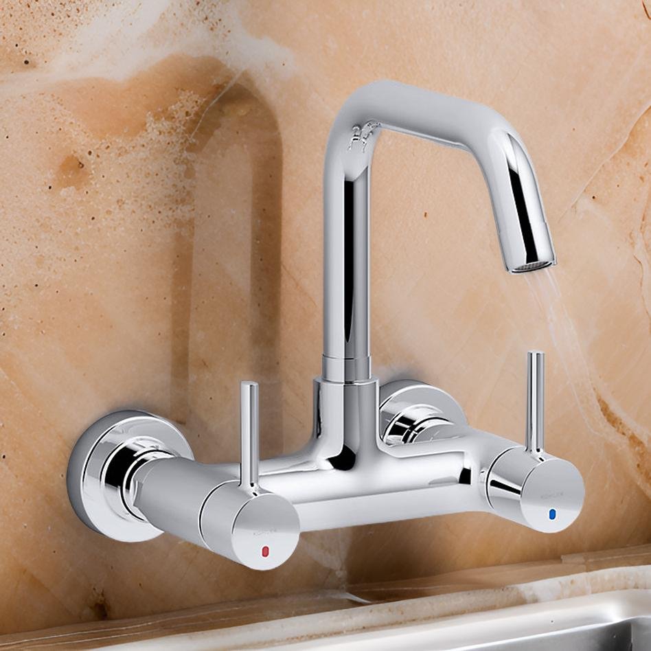 Cuff Dual-handle wall-mount kitchen mixer