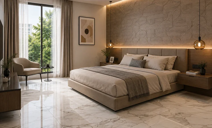 Bedroom Floor & Wall Tiles Design: 15 Ideas for Indian Homes