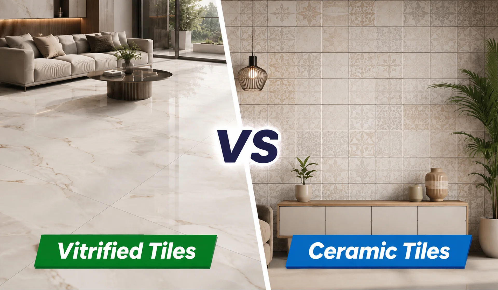 vitrified vs ceramic tiles comparison side by side, My Home Studio Bengaluru