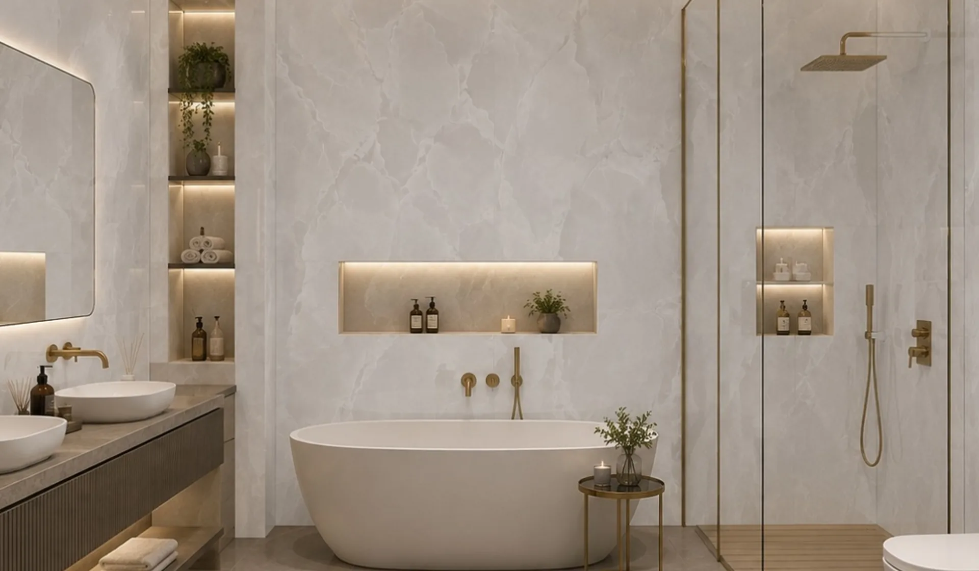 renovated bathroom with tiled walls and modern fittings in a Bangalore flat, My Home Studio