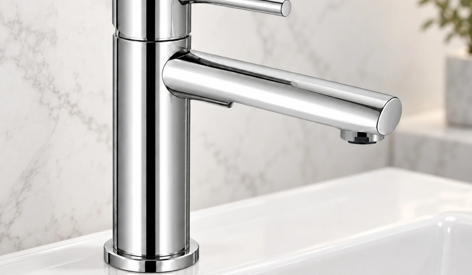 chrome basin mixer and wall mixer faucets on display, My Home Studio Bengaluru