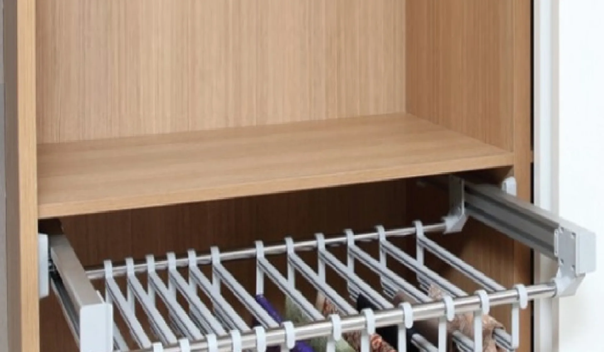wardrobe interior with pull-out fittings and drawer organisers, My Home Studio Bengaluru