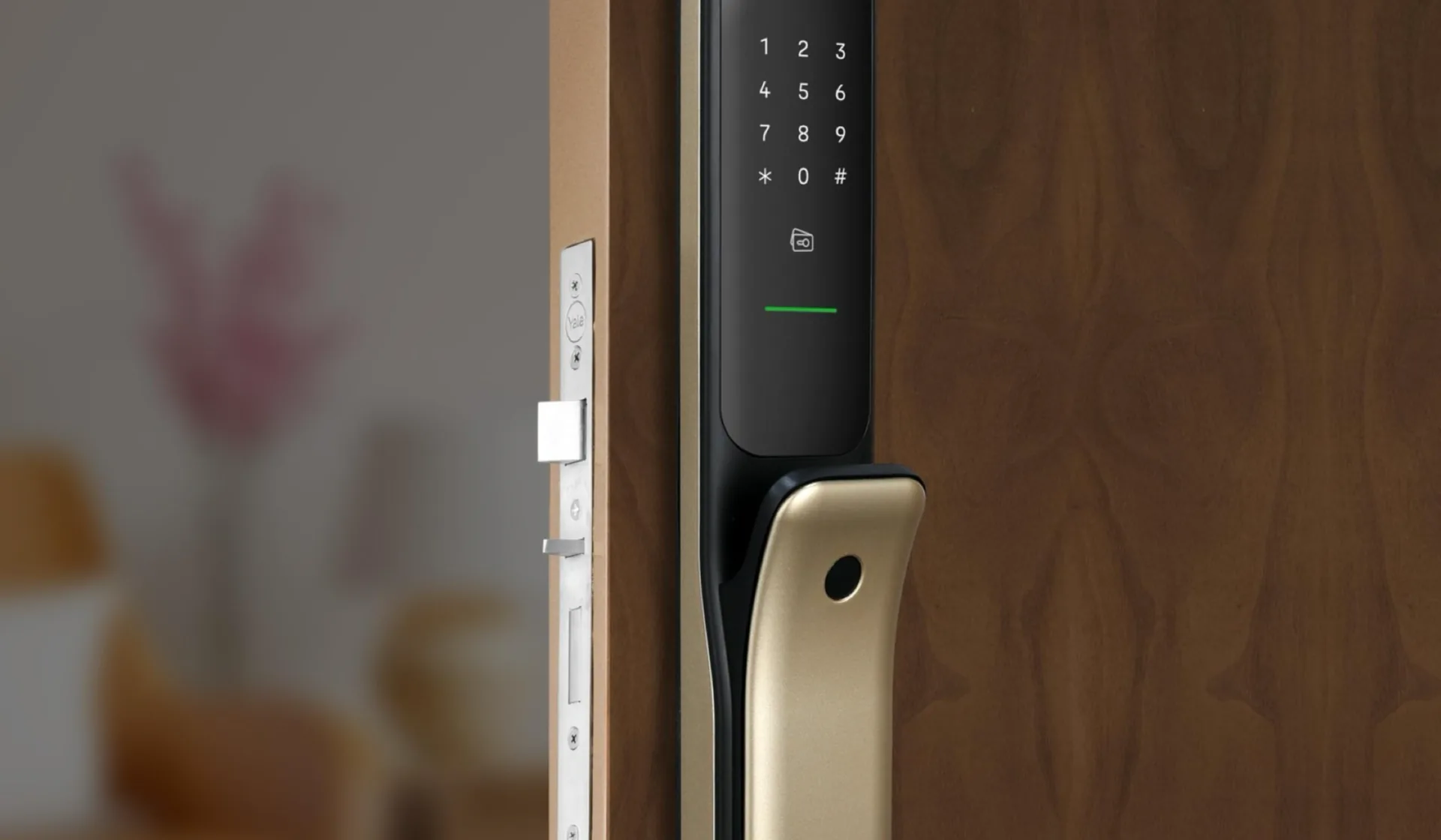 Digital smart door lock on display, My Home Studio Bengaluru